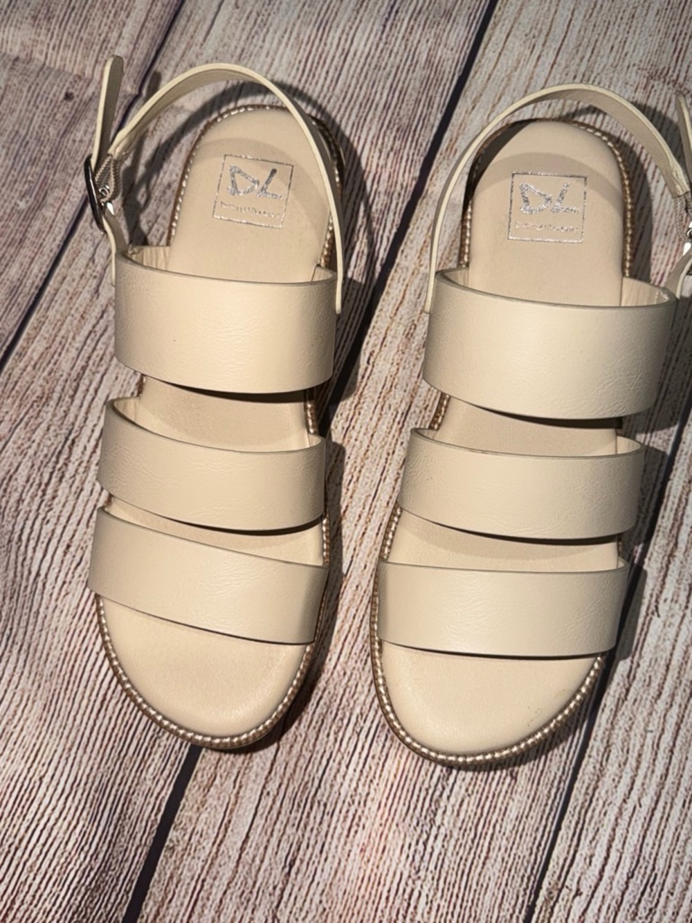 Dirty Laundry Cream Multi-Strap Slingback Sandals